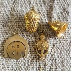 Vintage 1969 Avon Lot of 4 Charms Gold Plated  Salesperson 6th year Award